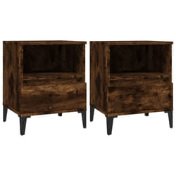 vidaXL 1/2x Bedside Cabinet Bedroom Furniture Nightstand Cabinet Multi Colours - smoked oak, 2 pcs