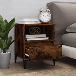 vidaXL 1/2x Bedside Cabinet Bedroom Furniture Nightstand Cabinet Multi Colours - smoked oak, 2 pcs