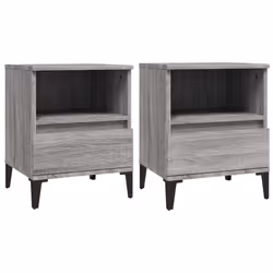 vidaXL 1/2x Bedside Cabinet Bedroom Furniture Nightstand Cabinet Multi Colours - grey sonoma, 2 pcs