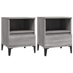 vidaXL 1/2x Bedside Cabinet Bedroom Furniture Nightstand Cabinet Multi Colours - grey sonoma, 2 pcs