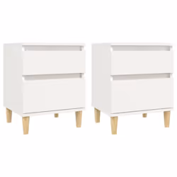 vidaXL 1/2x Bedside Cabinet Nightstand End Table Telephone Stand Multi Colours - White, 2 x Bedside cabinet