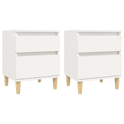 vidaXL 1/2x Bedside Cabinet Nightstand End Table Telephone Stand Multi Colours - White, 2 x Bedside cabinet