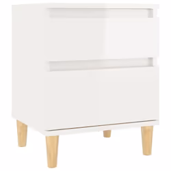 vidaXL 1/2x Bedside Cabinet Nightstand End Table Telephone Stand Multi Colours - High gloss white, 1 x Bedside cabinet