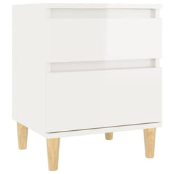 vidaXL 1/2x Bedside Cabinet Nightstand End Table Telephone Stand Multi Colours - High gloss white, 1 x Bedside cabinet