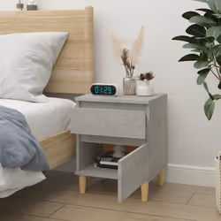 vidaXL 1/2x Bedside Cabinet Nightstand End Table Telephone Stand Multi Colours - Concrete grey, 1 x Bedside cabinet