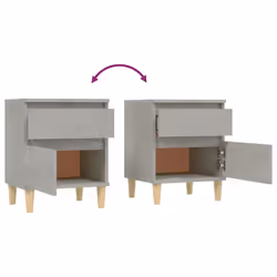 vidaXL 1/2x Bedside Cabinet Nightstand End Table Telephone Stand Multi Colours - Concrete grey, 1 x Bedside cabinet - Additional view 7