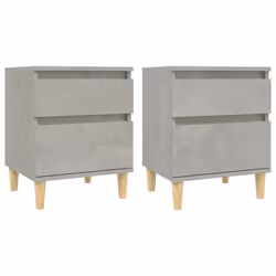 vidaXL 1/2x Bedside Cabinet Nightstand End Table Telephone Stand Multi Colours - Concrete grey, 2 x Bedside cabinet