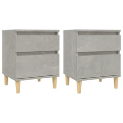 vidaXL 1/2x Bedside Cabinet Nightstand End Table Telephone Stand Multi Colours - Concrete grey, 2 x Bedside cabinet