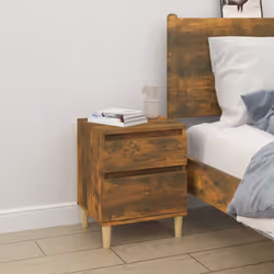 vidaXL 1/2x Bedside Cabinet Nightstand End Table Telephone Stand Multi Colours - Smoked oak, 2 x Bedside cabinet