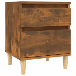 vidaXL 1/2x Bedside Cabinet Nightstand End Table Telephone Stand Multi Colours - Smoked oak, 2 x Bedside cabinet - Additional view 4
