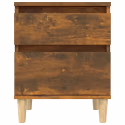 vidaXL 1/2x Bedside Cabinet Nightstand End Table Telephone Stand Multi Colours - Smoked oak, 2 x Bedside cabinet - Additional view 5