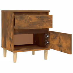 vidaXL 1/2x Bedside Cabinet Nightstand End Table Telephone Stand Multi Colours - Smoked oak, 2 x Bedside cabinet - Additional view 7