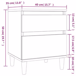 vidaXL 1/2x Bedside Cabinet Nightstand End Table Telephone Stand Multi Colours - Grey sonoma, 2 x Bedside cabinet - Additional view 11