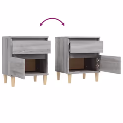vidaXL 1/2x Bedside Cabinet Nightstand End Table Telephone Stand Multi Colours - Grey sonoma, 2 x Bedside cabinet - Additional view 9