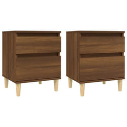 vidaXL 1/2x Bedside Cabinet Nightstand End Table Telephone Stand Multi Colours - Brown oak, 2 x Bedside cabinet