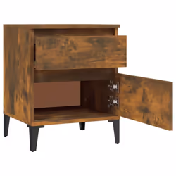 vidaXL 1/2x Bedside Cabinet Nightstand End Table Telephone Stand Multi Colours - smoked oak - Additional view 6
