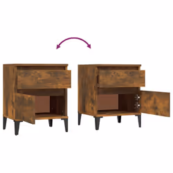 vidaXL 1/2x Bedside Cabinet Nightstand End Table Telephone Stand Multi Colours - smoked oak - Additional view 7