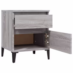 vidaXL 1/2x Bedside Cabinet Nightstand End Table Telephone Stand Multi Colours - Grey sonoma, 2 x Bedside cabinet - Additional view 8