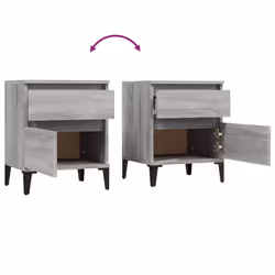 vidaXL 1/2x Bedside Cabinet Nightstand End Table Telephone Stand Multi Colours - Grey sonoma, 2 x Bedside cabinet - Additional view 9