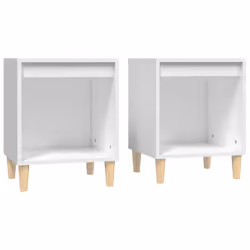 vidaXL 1/2x Bedside Cabinet Engineered Wood Telephone Stand Multi Colours - white, 2 pcs