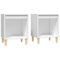 vidaXL 1/2x Bedside Cabinet Engineered Wood Telephone Stand Multi Colours - white, 2 pcs