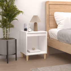 vidaXL 1/2x Bedside Cabinet Engineered Wood Telephone Stand Multi Colours - white, 2 pcs