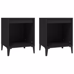 VidaXL 821877, Black, Metal, Wood, 400 mm, 350 mm, 500 mm, 2 pc(s)