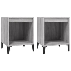vidaXL 1/2x Bedside Cabinet White Nightstand Telephone Stand Multi Colours - Grey sonoma, 2 x Bedside cabinet