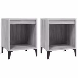 vidaXL 1/2x Bedside Cabinet White Nightstand Telephone Stand Multi Colours - Grey sonoma, 2 x Bedside cabinet