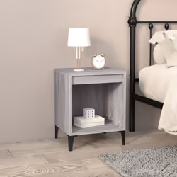 vidaXL 1/2x Bedside Cabinet White Nightstand Telephone Stand Multi Colours - Grey sonoma, 2 x Bedside cabinet - Additional view 4