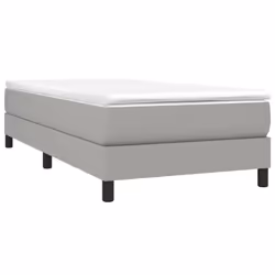 vidaXL Bed Frame Bedroom Mattress Foundation Platform Bed Base Bedstead Fabric - light grey, 90 x 200 cm - Additional view 2