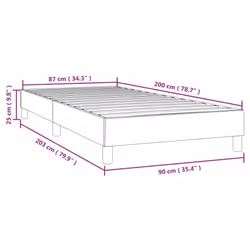 vidaXL Bed Frame Bedroom Mattress Foundation Platform Bed Base Bedstead Fabric - dark grey, 90 x 200 cm