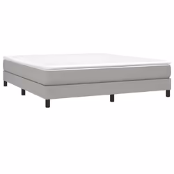 vidaXL Bed Frame Bedroom Mattress Foundation Platform Bed Base Bedstead Fabric - light grey, 180 x 200 cm - Additional view 2