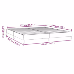 vidaXL Bed Frame Bedroom Mattress Foundation Platform Bed Base Bedstead Fabric - dark grey, 180 x 200 cm - Additional view 3