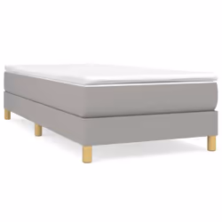 vidaXL Box Spring Bed Frame Bedroom Bed Base Bedstead Upholstered Bed Fabric - light grey