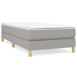 vidaXL Box Spring Bed Frame Bedroom Bed Base Bedstead Upholstered Bed Fabric - light grey