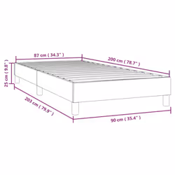 vidaXL Box Spring Bed Frame Bedroom Bed Base Bedstead Upholstered Bed Fabric - dark grey - Additional view 8