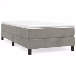 vidaXL Box Spring Bed Frame Bedroom Bed Base Bedstead Upholstered Bed Velvet - light grey