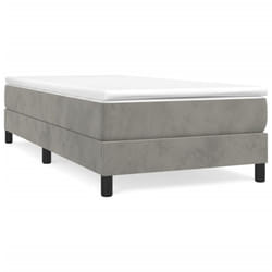 vidaXL Box Spring Bed Frame Bedroom Bed Base Bedstead Upholstered Bed Velvet - light grey