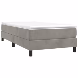 vidaXL Box Spring Bed Frame Bedroom Bed Base Bedstead Upholstered Bed Velvet - light grey