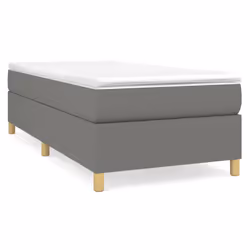 vidaXL Box Spring Bed Frame Mattress Foundation Upholstered Bed Base Fabric - dark grey, 35 cm/ 3ft single