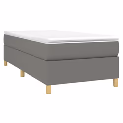 vidaXL Box Spring Bed Frame Mattress Foundation Upholstered Bed Base Fabric - dark grey, 35 cm/ 3ft single