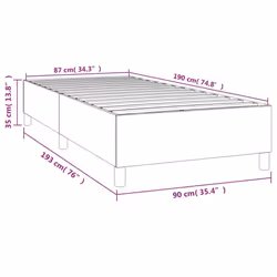 vidaXL Box Spring Bed Frame Mattress Foundation Upholstered Bed Base Fabric - dark grey, 35 cm/ 3ft single