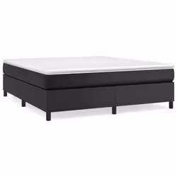 vidaXL Box Spring Bed Frame Bedroom Upholstered Bed Bedstead Faux Leather - black, 35 cm/ 6ft super king size