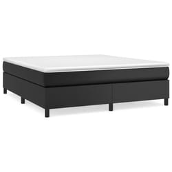 vidaXL Box Spring Bed Frame Bedroom Upholstered Bed Bedstead Faux Leather - black, 35 cm/ 6ft super king size
