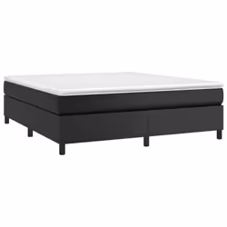 vidaXL Box Spring Bed Frame Bedroom Upholstered Bed Bedstead Faux Leather - black, 35 cm/ 6ft super king size