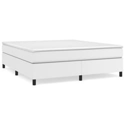 vidaXL Box Spring Bed Frame Bedroom Upholstered Bed Bedstead Faux Leather - white, 35 cm/ 6ft super king size