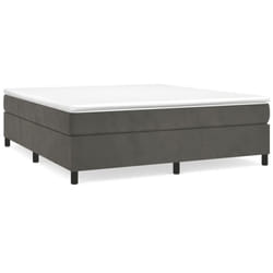 vidaXL Box Spring Bed Frame Mattress Foundation Upholstered Bed Base Velvet - dark grey, 35 cm/ 6ft super king size
