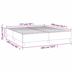 vidaXL Box Spring Bed Frame Mattress Foundation Upholstered Bed Base Velvet - dark grey, 35 cm/ 6ft super king size
