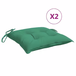 vidaXL Chair Cushion 2 Pcs, Non Slip Outdoor Chair Cushion for Patio Furniture, Water Repellent Outdoor Seat Cushion, Green Oxford Fabric
